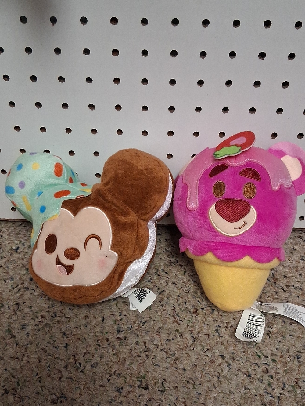 Plush Ice Cream & Cookie Character Toy Set - Pink, Brown